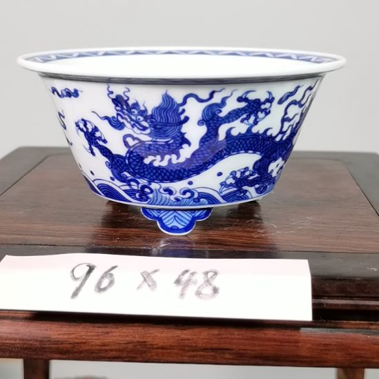 陶手工手绘大德堂釉盆