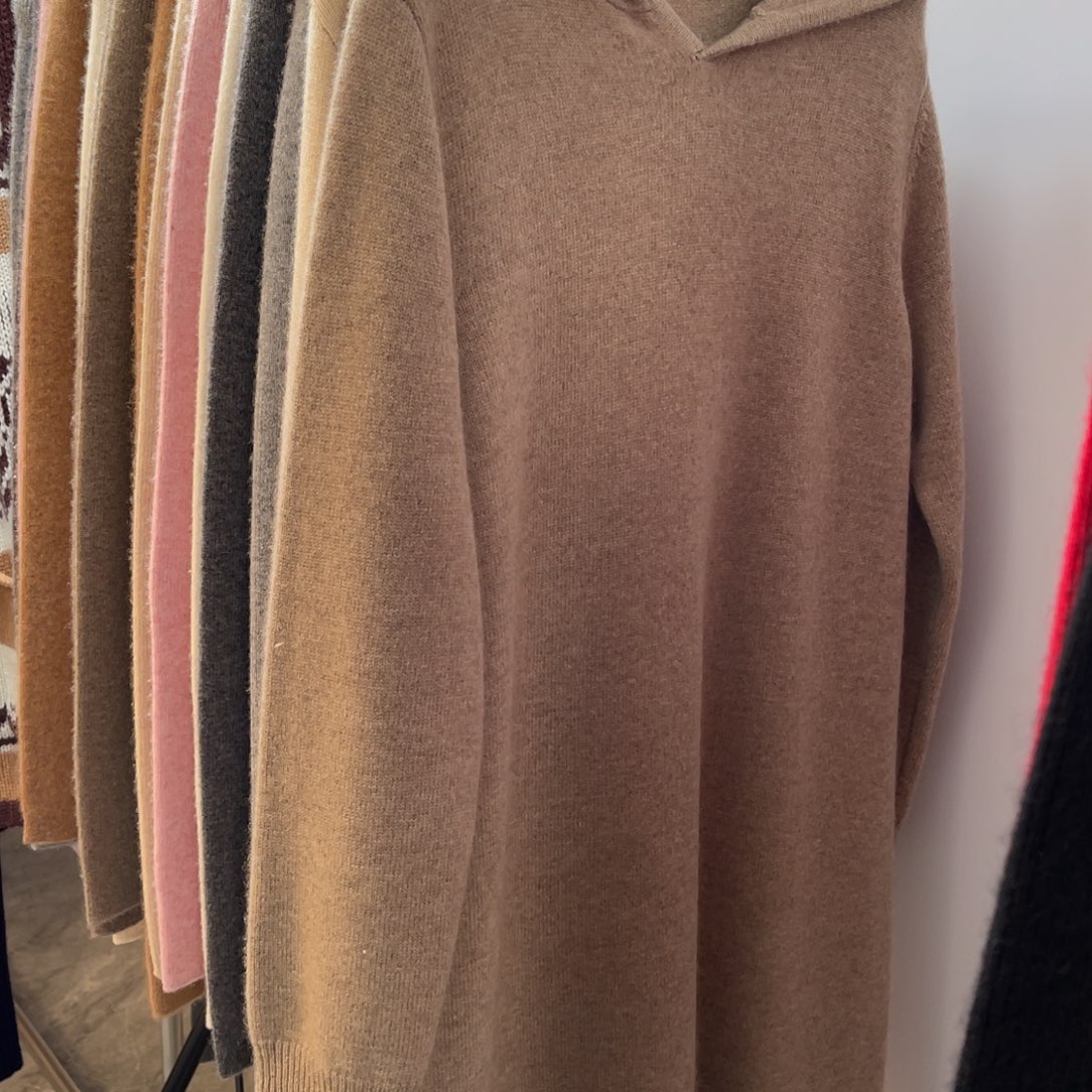 连帽 羊绒 连衣裙 