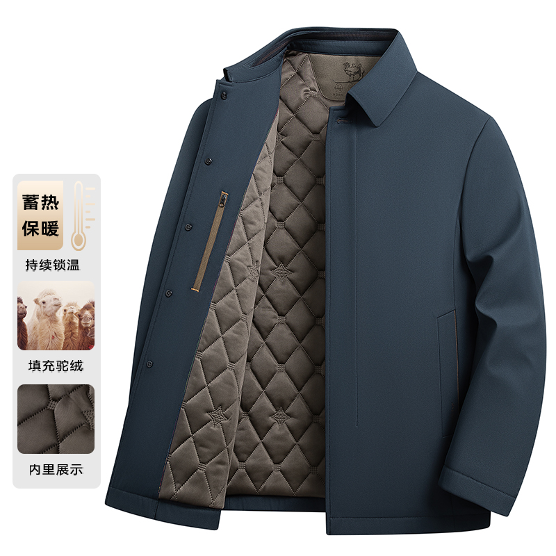 高端2025秋冬中年男士宽松行政夹克棉衣加厚中老年人爸爸棉服外套