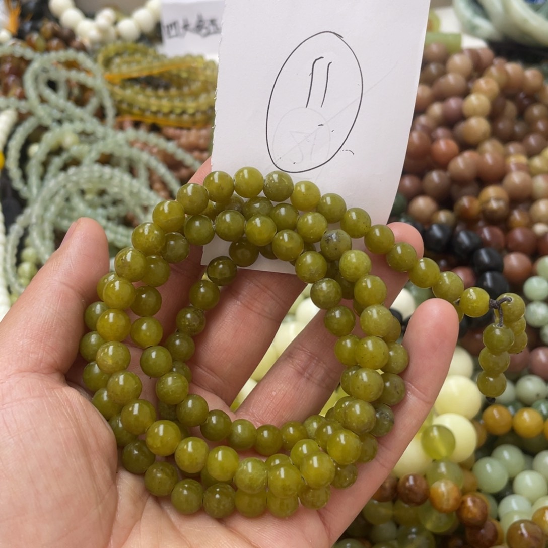 蛇纹石玉手链合金