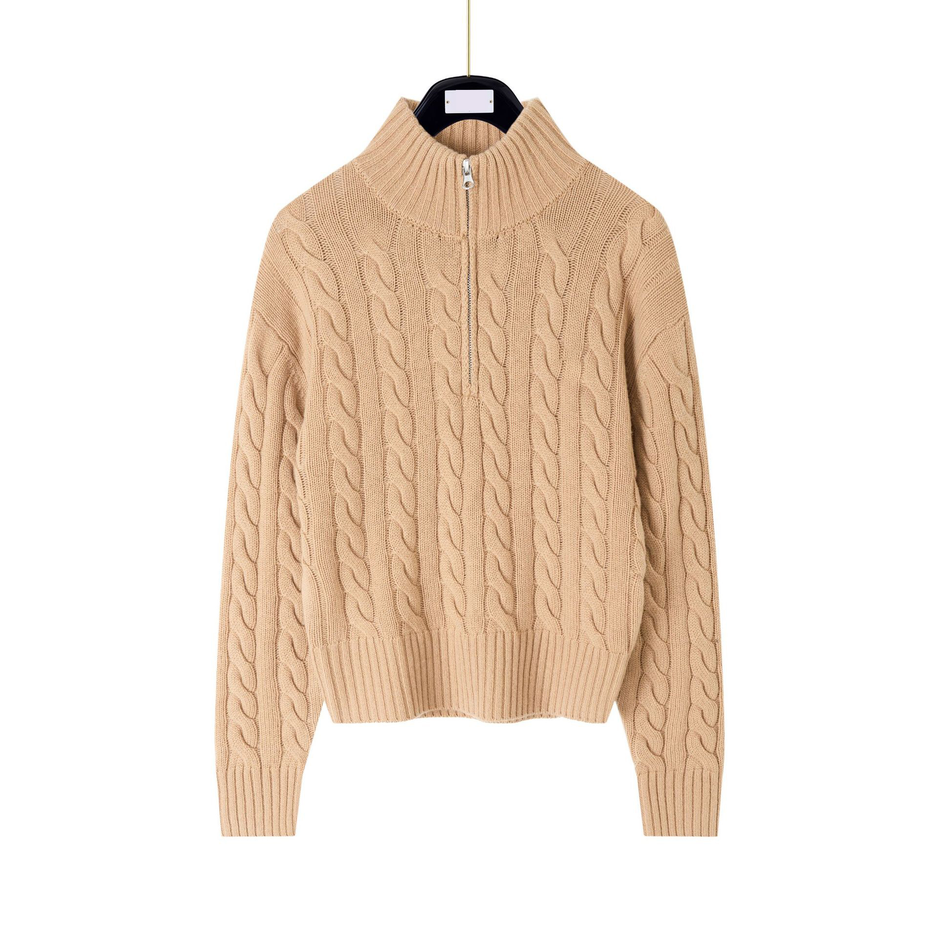 半高领男女同款老钱风羊毛毛衣