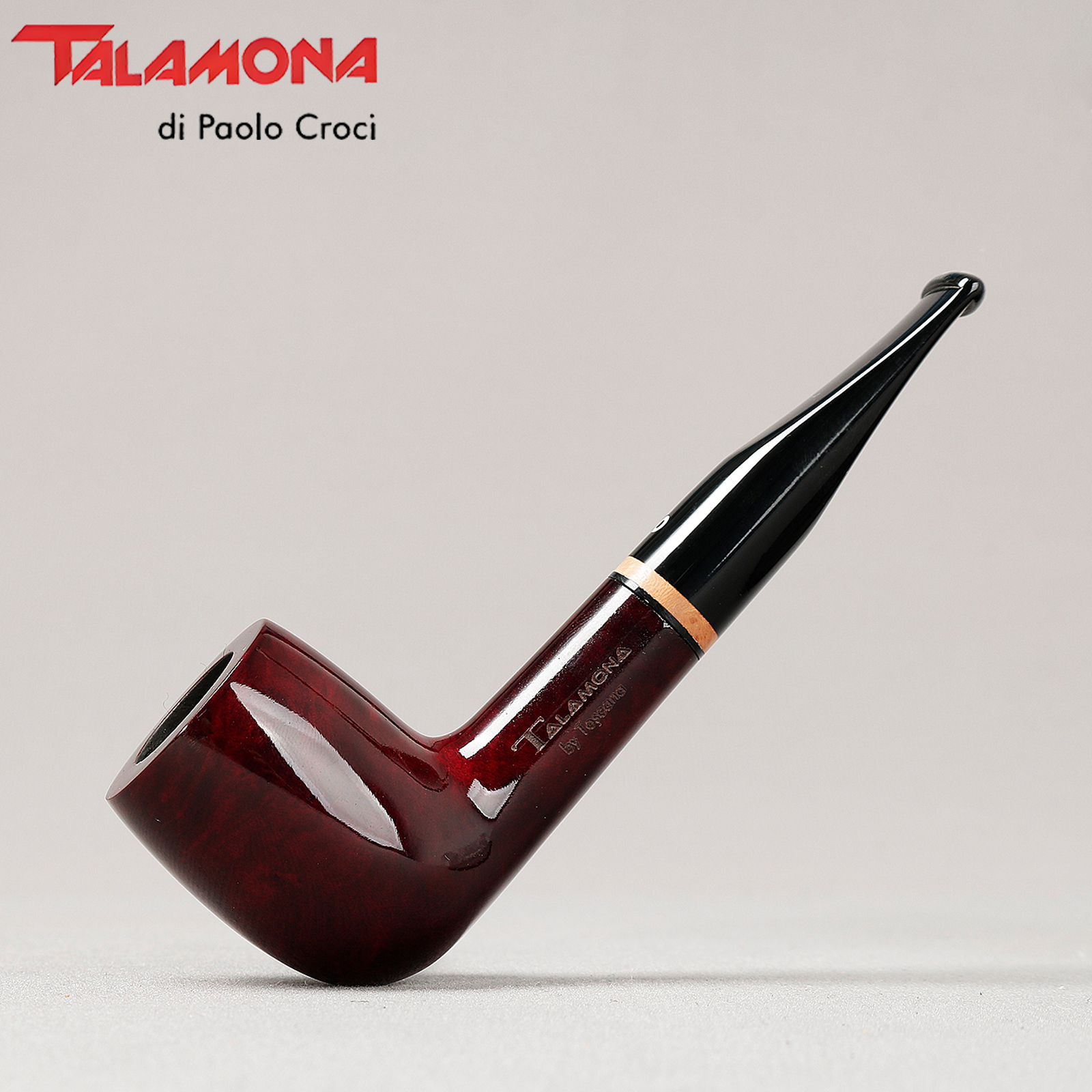 意大利塔拉莫纳 319 红色亮面厚实直斗 3毫米 石楠木烟斗