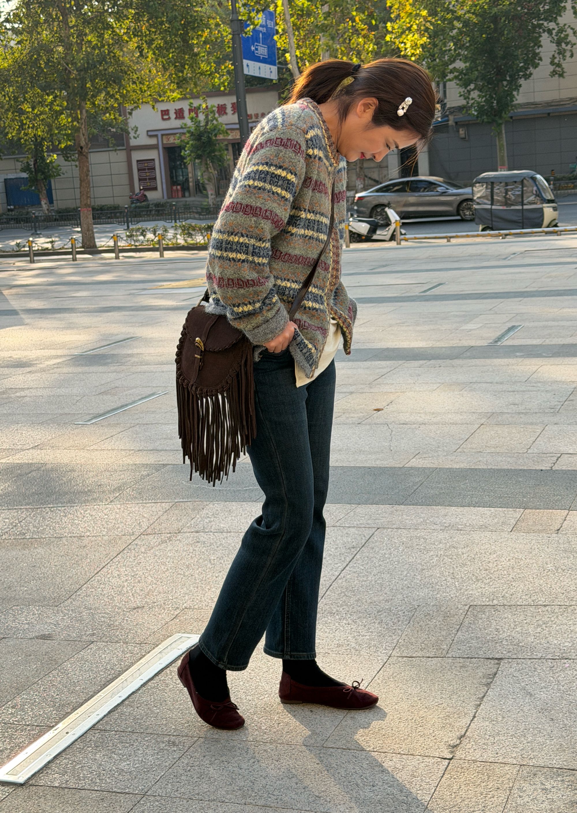 YUANJIE欧韩时尚百搭设计师秋冬款加厚绒烟管牛仔裤K020