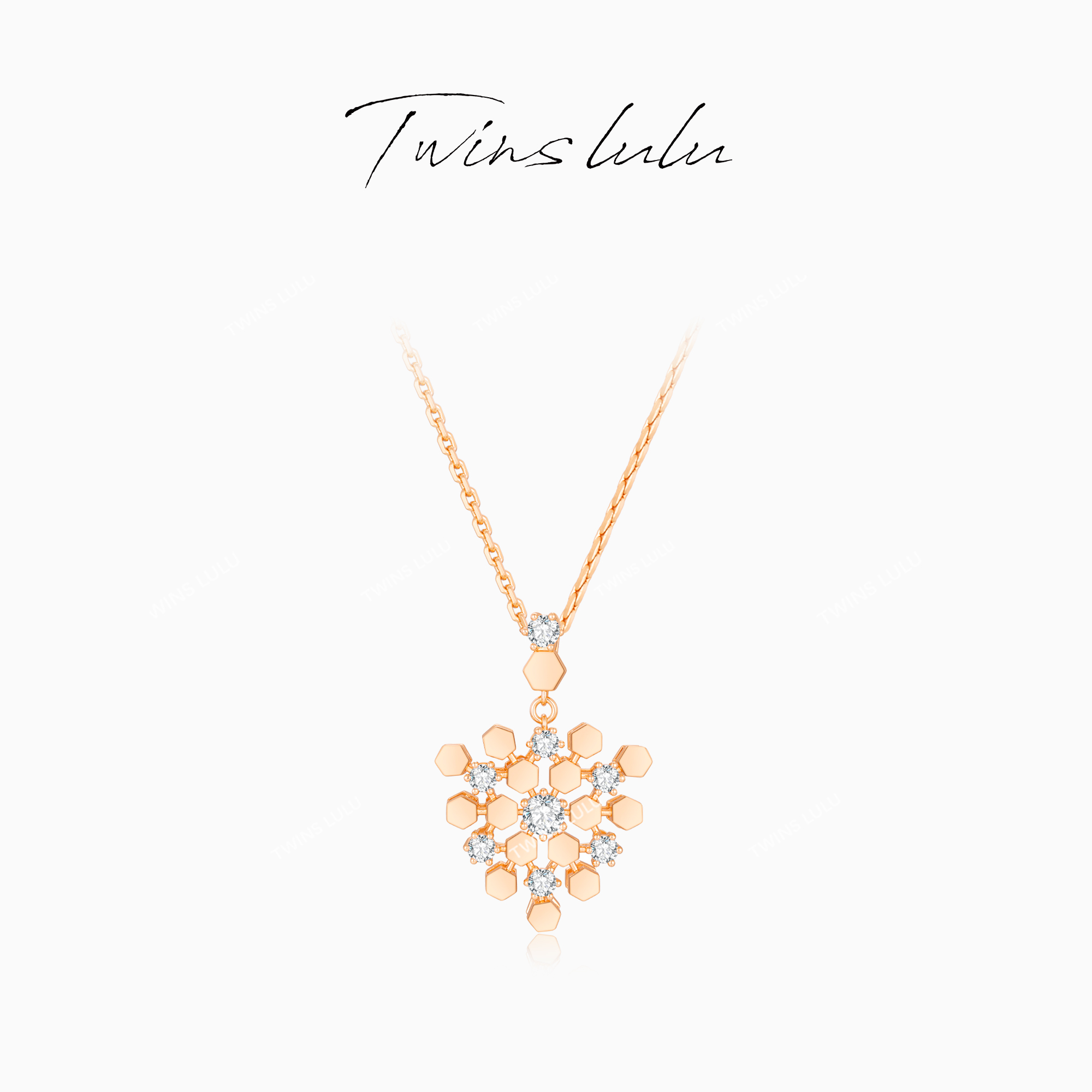 TWINS LULU 流光风 气质小众高级感几何蜂巢项链TSJ10147