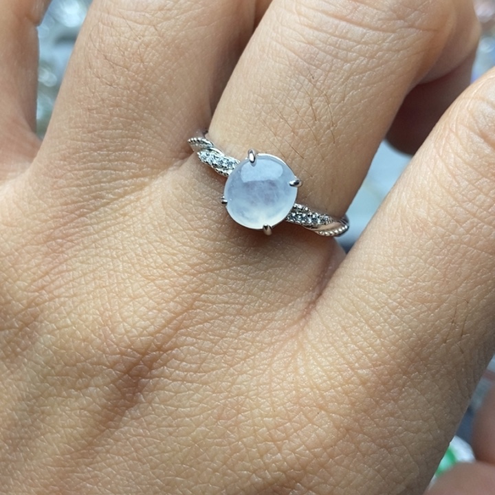 翡翠戒指银S925镶嵌戒指