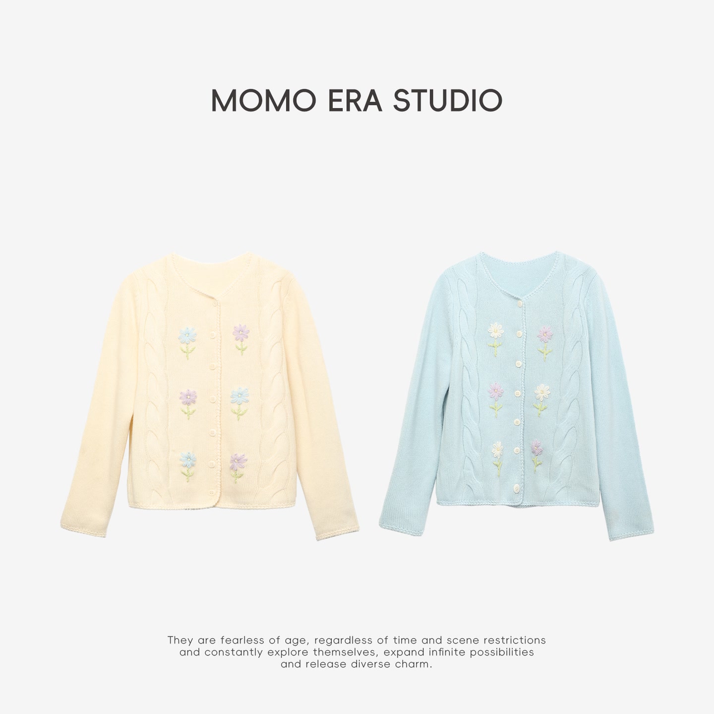 20788 KS 100绵羊毛重工立体钩花圆领开衫