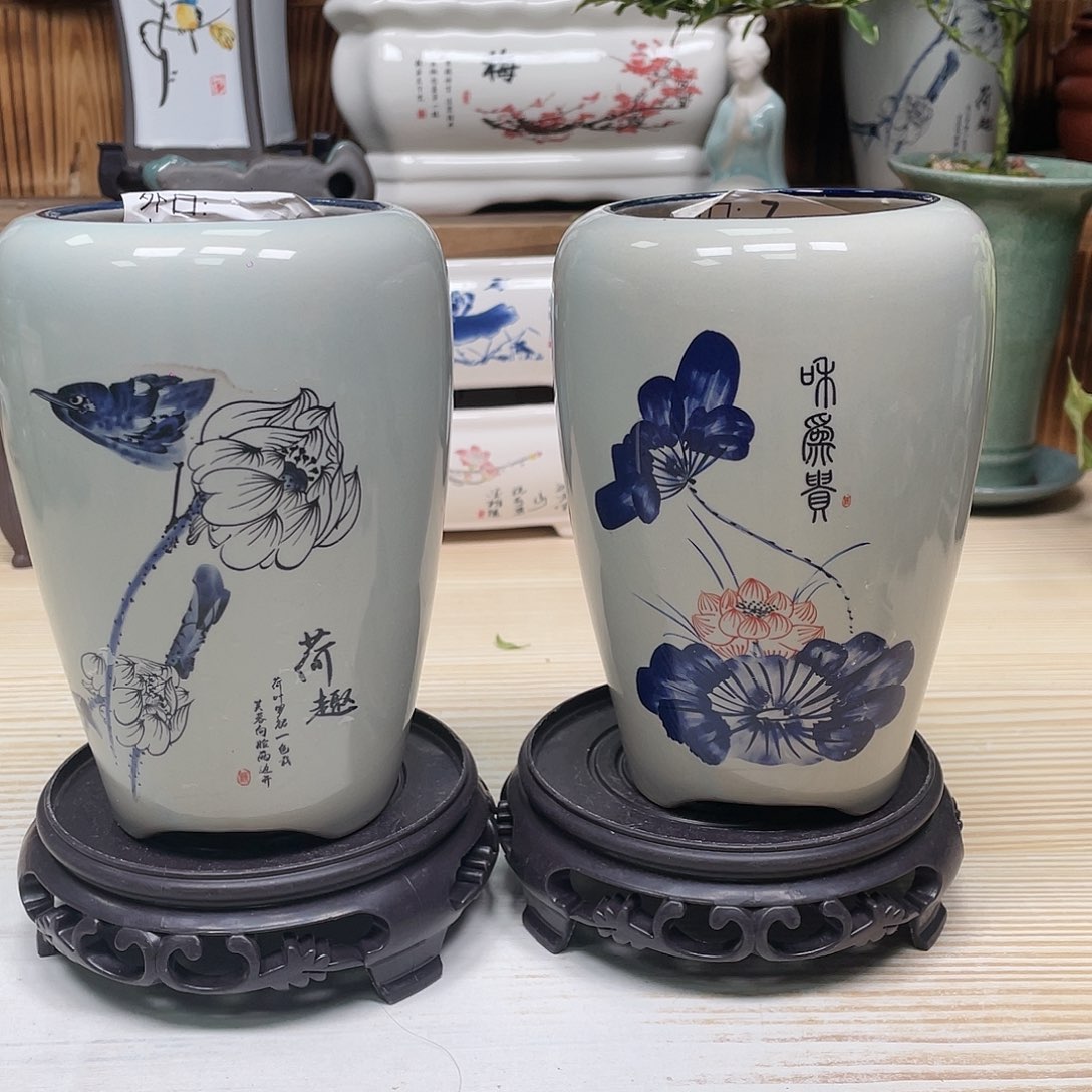 紫砂花盆陶瓷艺术花盆陶瓷