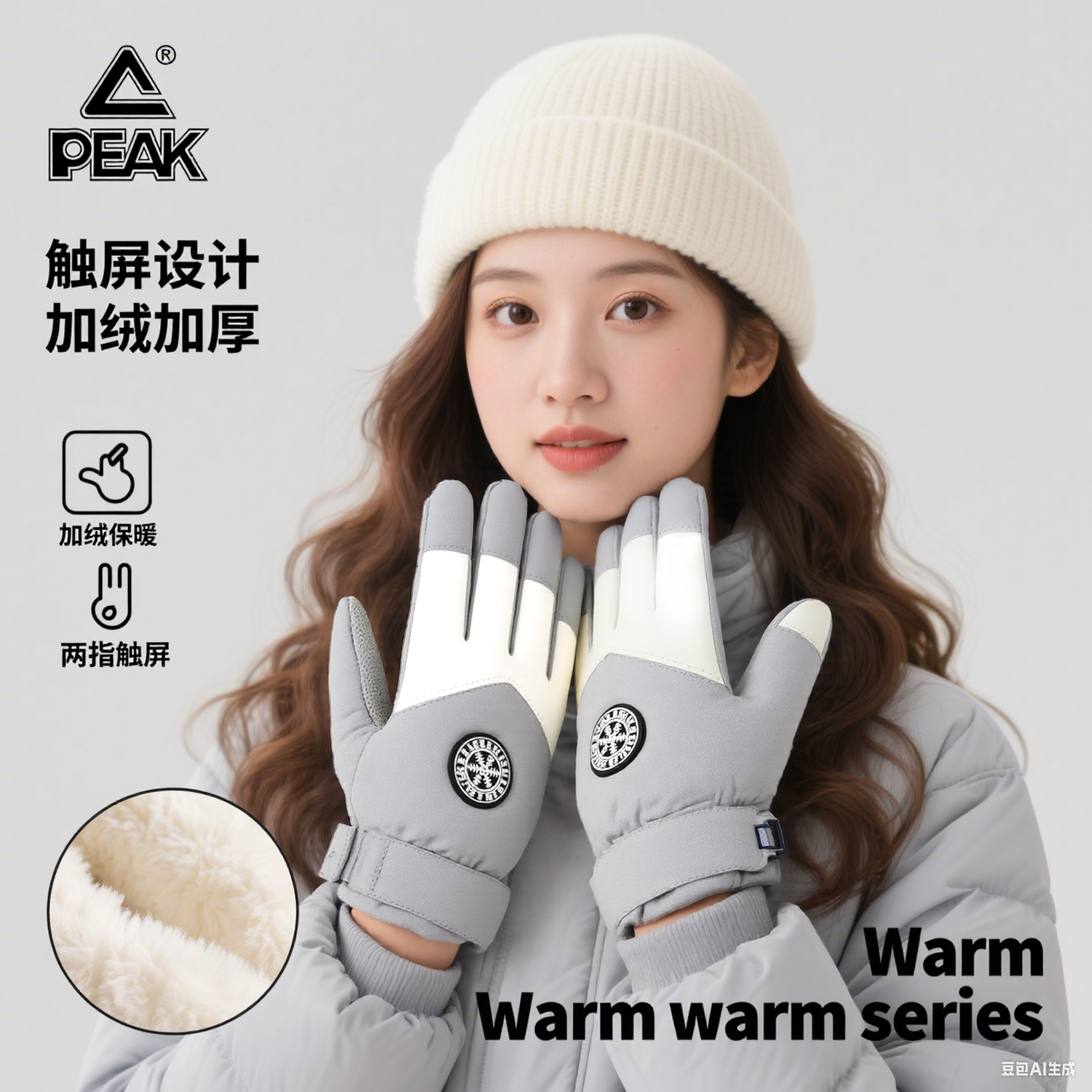 滑雪保暖手套防风防水加绒秋冬季防寒户外骑行