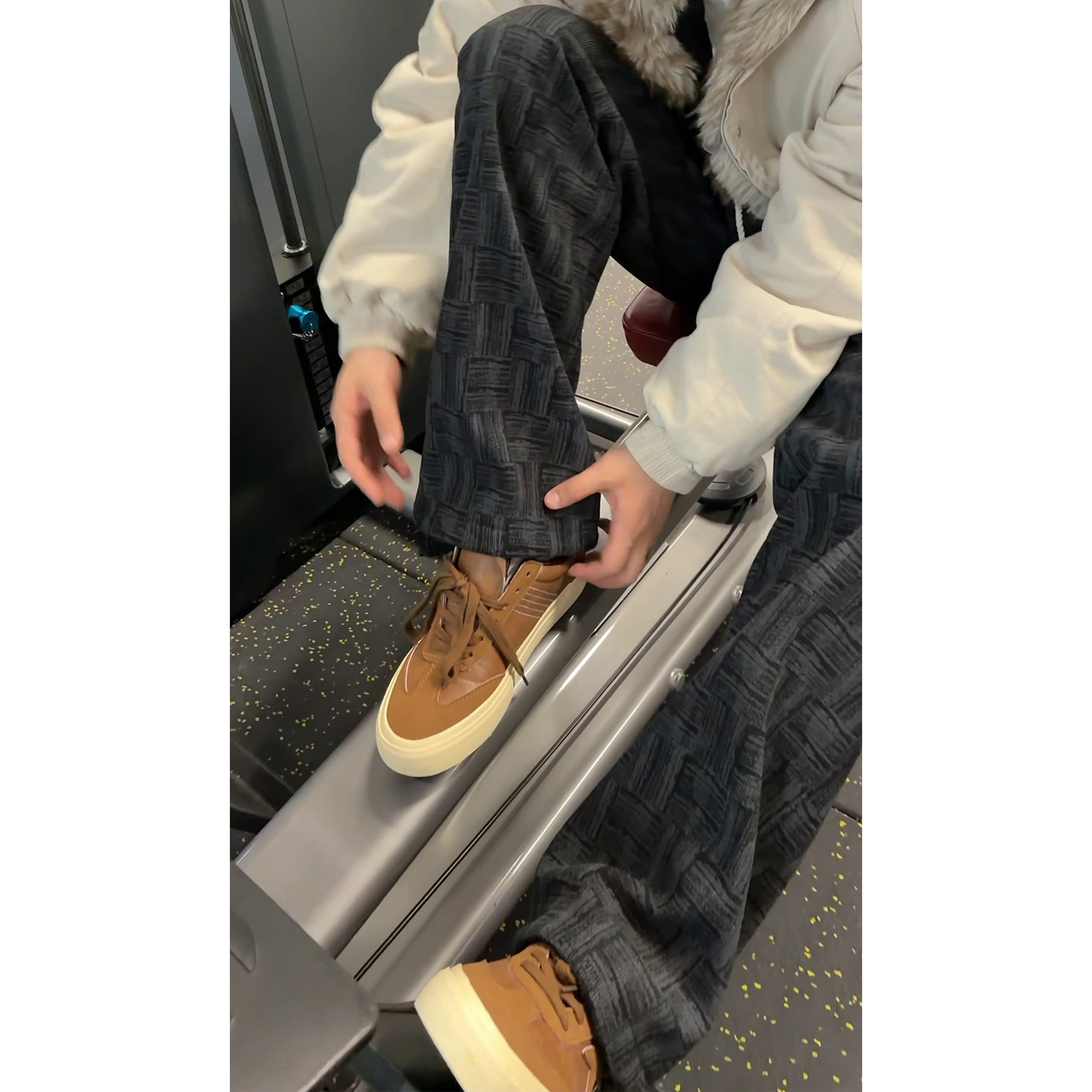 EckRcce2025秋冬扎染直筒裤美式风直筒运动休闲裤打底加厚显瘦