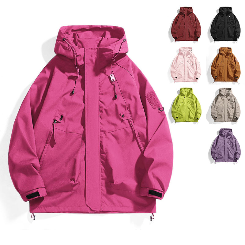 美式春秋冲锋衣新色夹克宽松情侣连帽外套男女同款防风外套J90