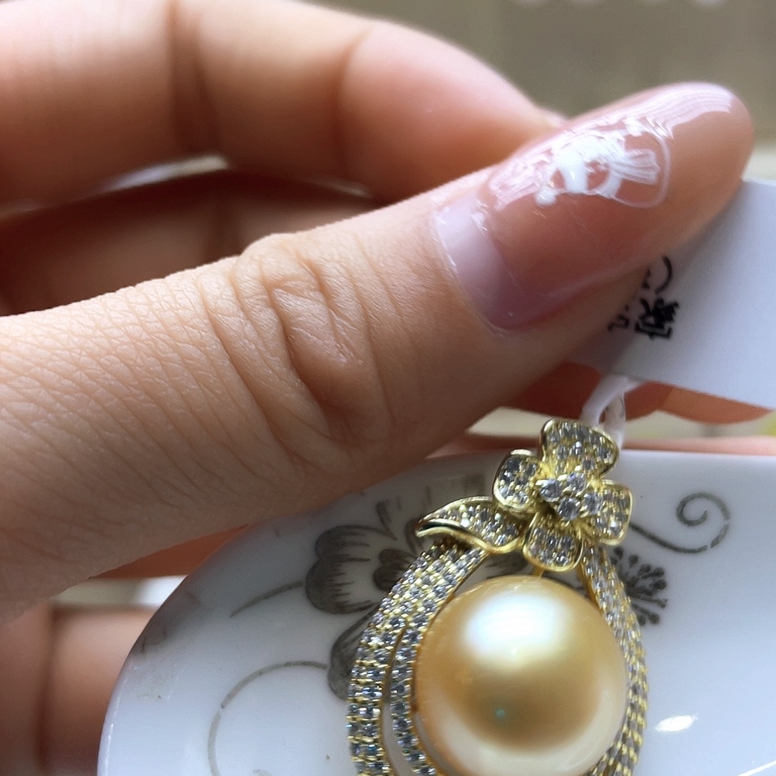 海水珍珠颈饰银S925镶嵌