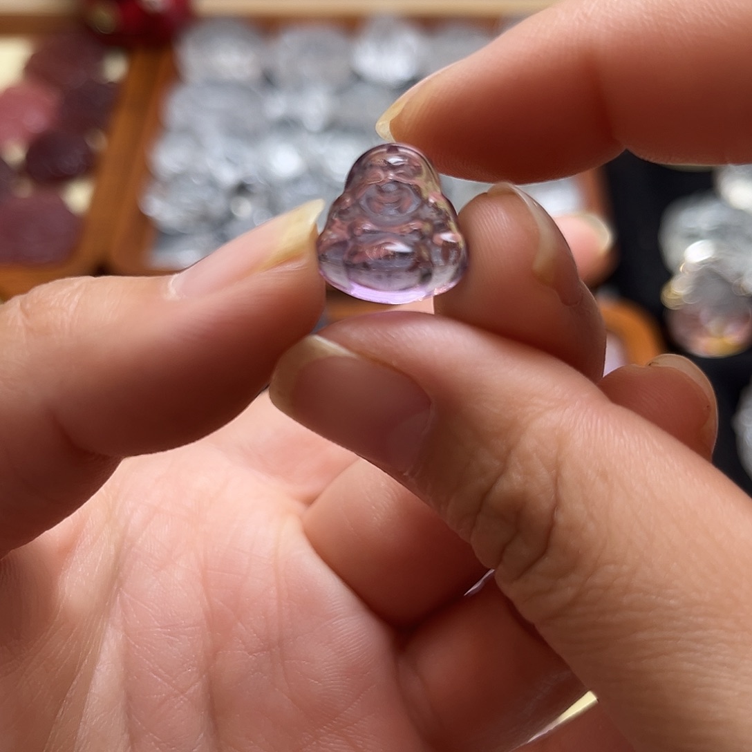 颈饰银S925镶嵌水晶?***淇紫水佛公012