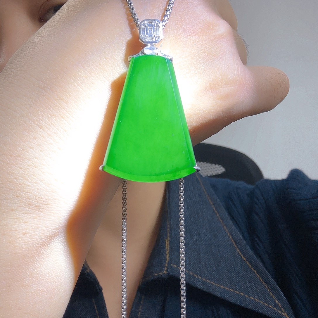 翡翠银S925镶嵌吊坠(不含链)