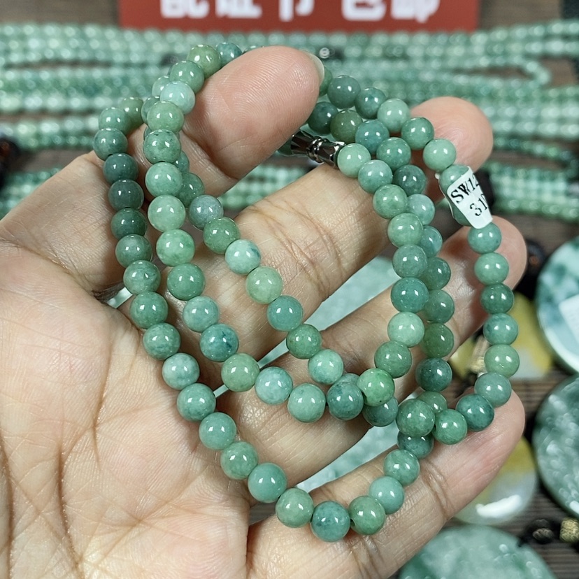 【闪购商品】翡翠颈饰未镶嵌玉项链翡翠玉卡5.8长55厘米