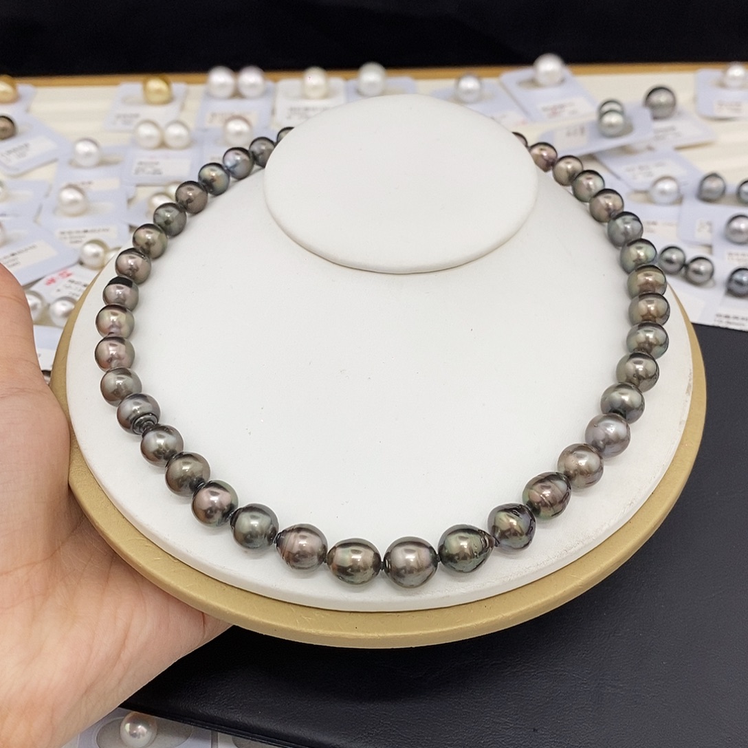 赛***琳耳饰海水珍珠未镶嵌8.5-11mm大溪地项链（无鉴赏）