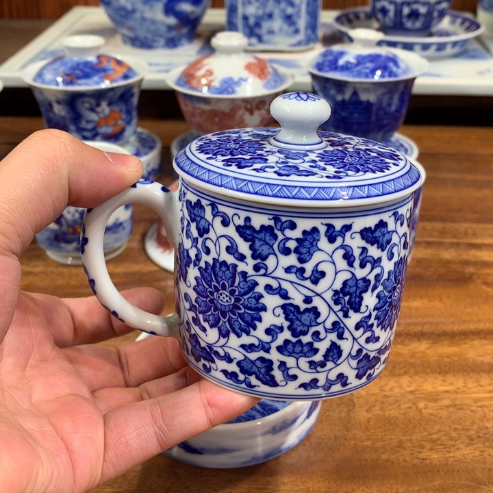 晓月柴窑 缠枝办公杯