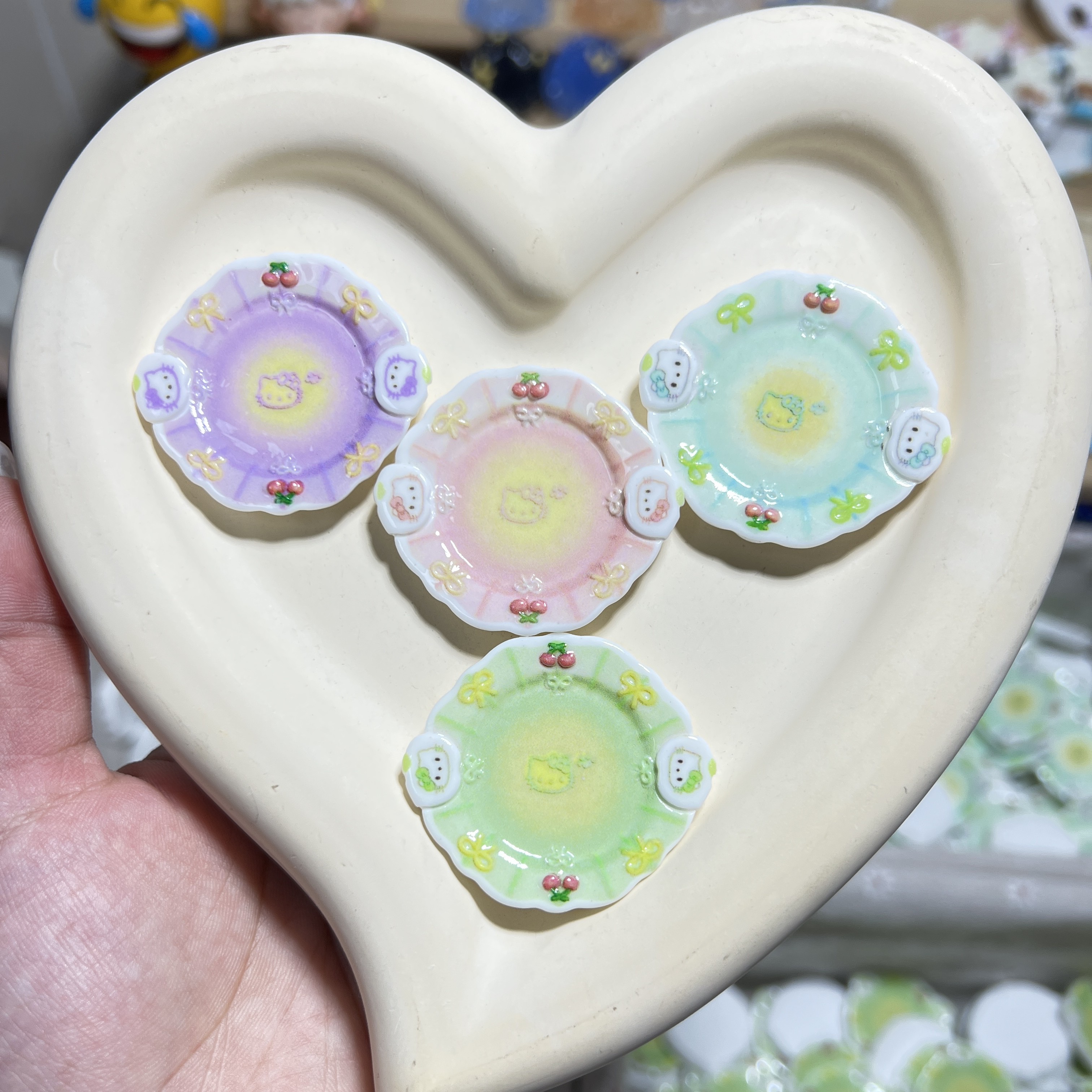 【饭饭定制】创意树脂仿真配件树脂摆件  苹果托手kt盘