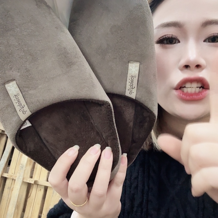 棉化纤咖色男士棉拖41码