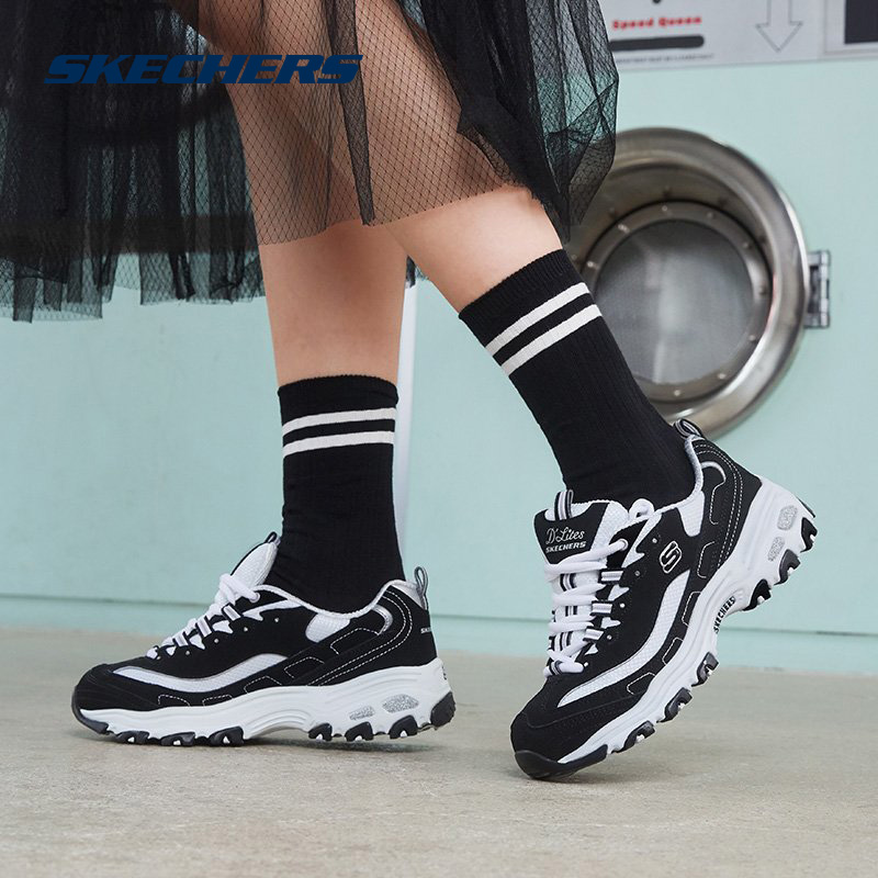 【经典一代】斯凯奇黑白熊猫鞋女鞋逛街不累脚厚底显高老爹鞋专柜款