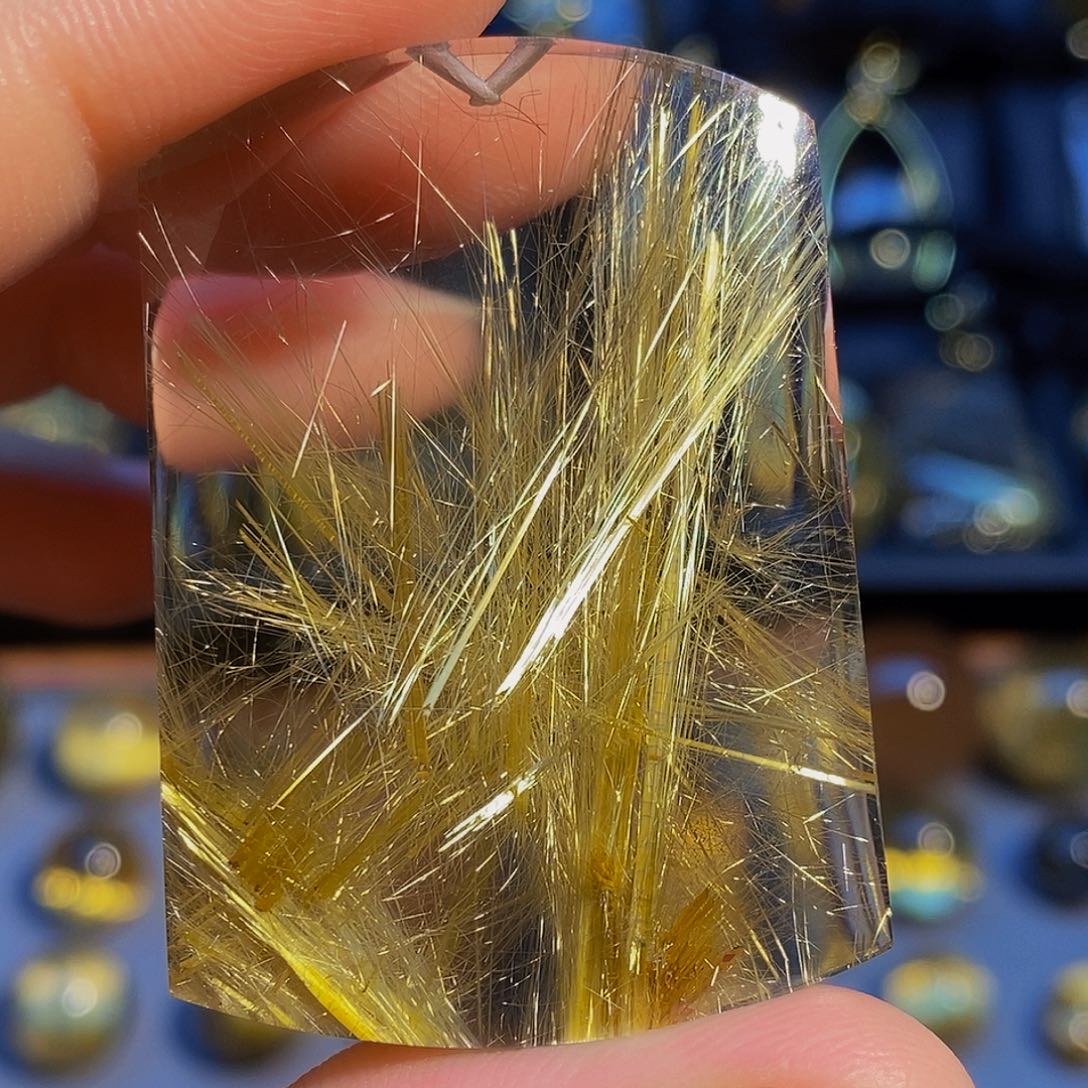 水晶颈饰未镶嵌天然钛晶无事牌吊坠