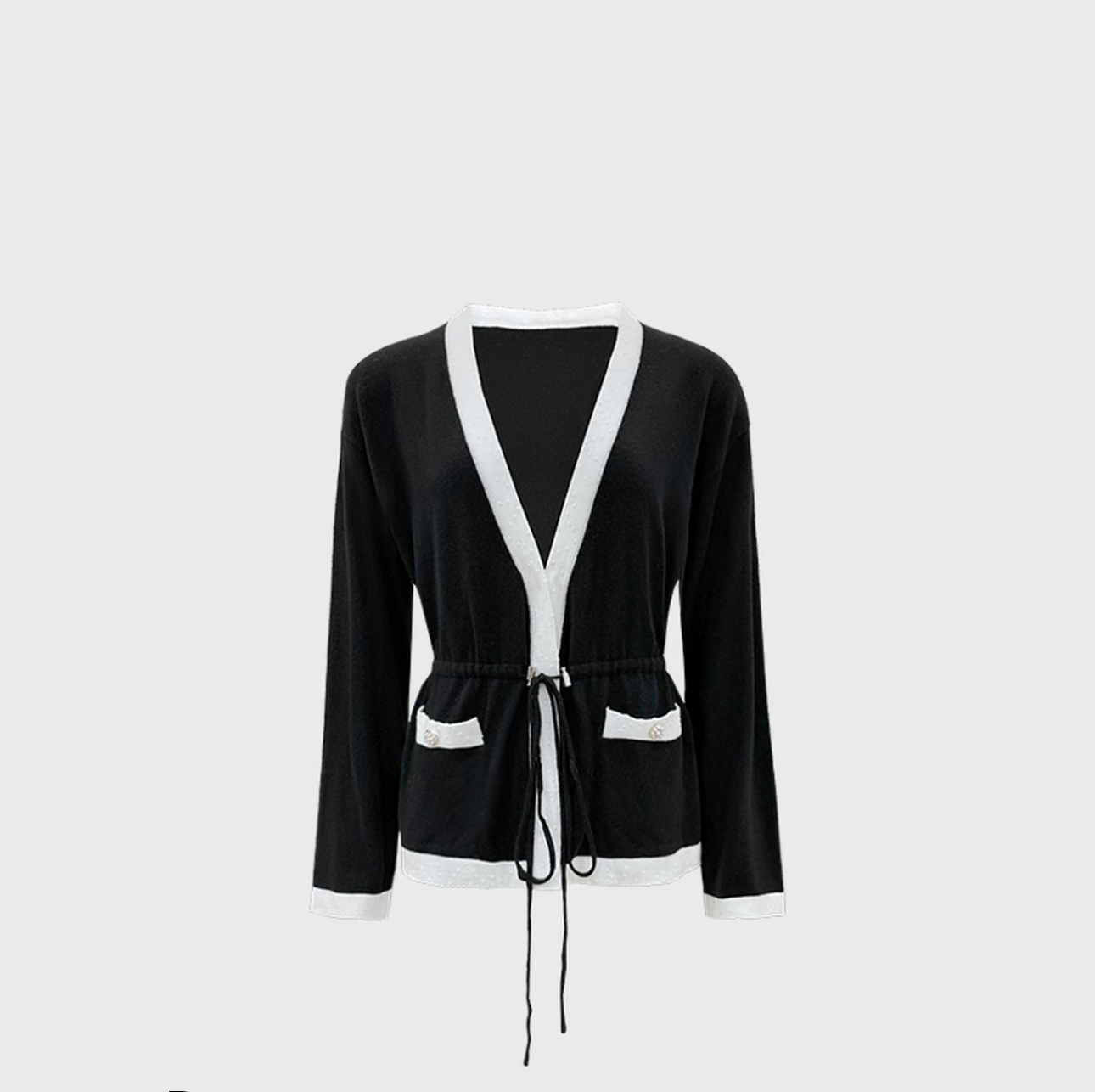 25新款秋季百搭时尚简约高级显瘦收腰针织外套WYAN258108