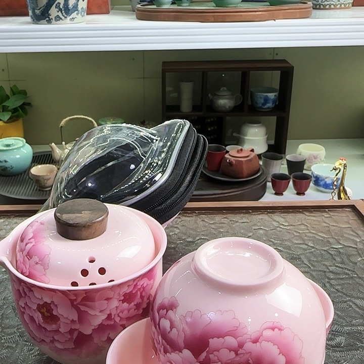 青花瓷器茶具茶叶罐旅行套装玻璃杯个人杯