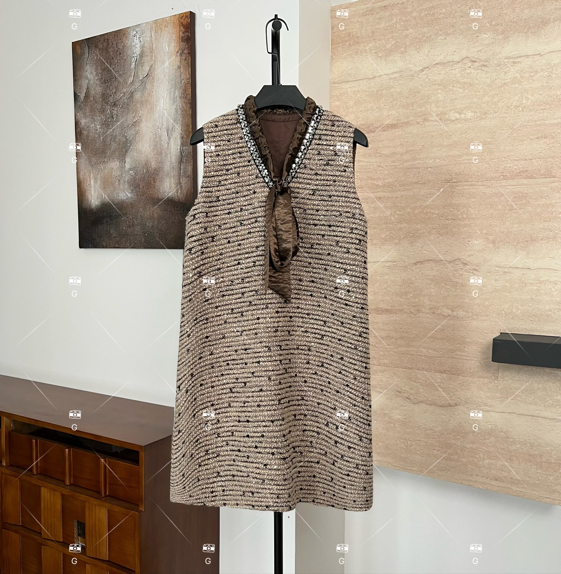 【玲】不褪色复古风显瘦默认款式连衣裙女装轻奢秋冬时尚 H-1511