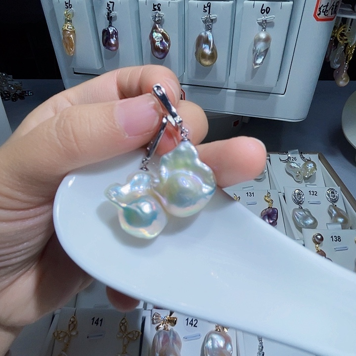 淡水珍珠耳饰未镶嵌蝶**扬