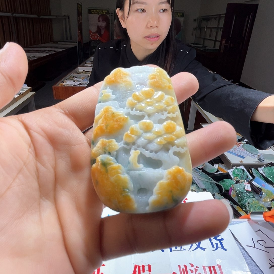 翡翠未镶嵌颈饰一