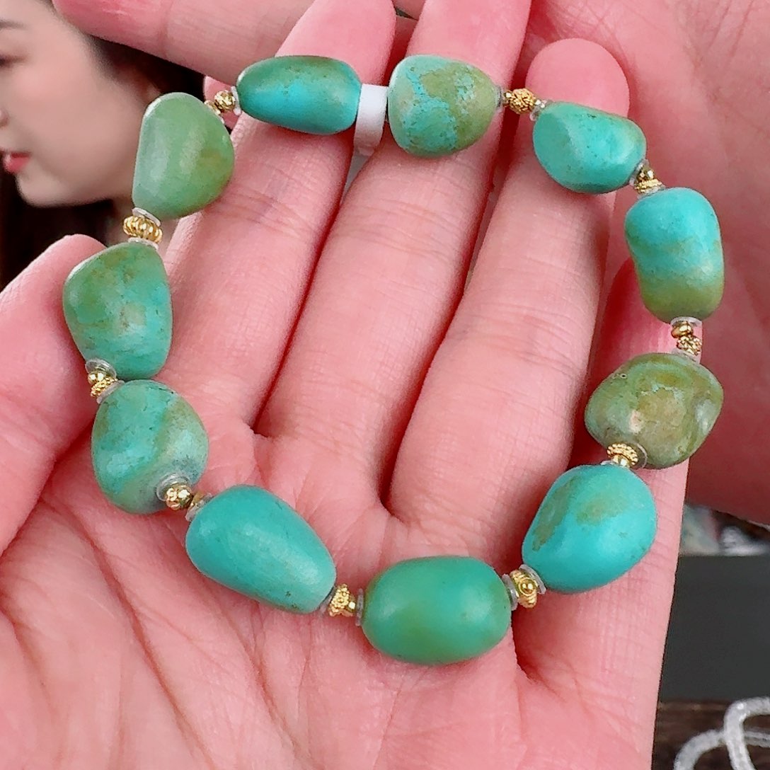 18K金镶嵌绿松石珠宝奇石
