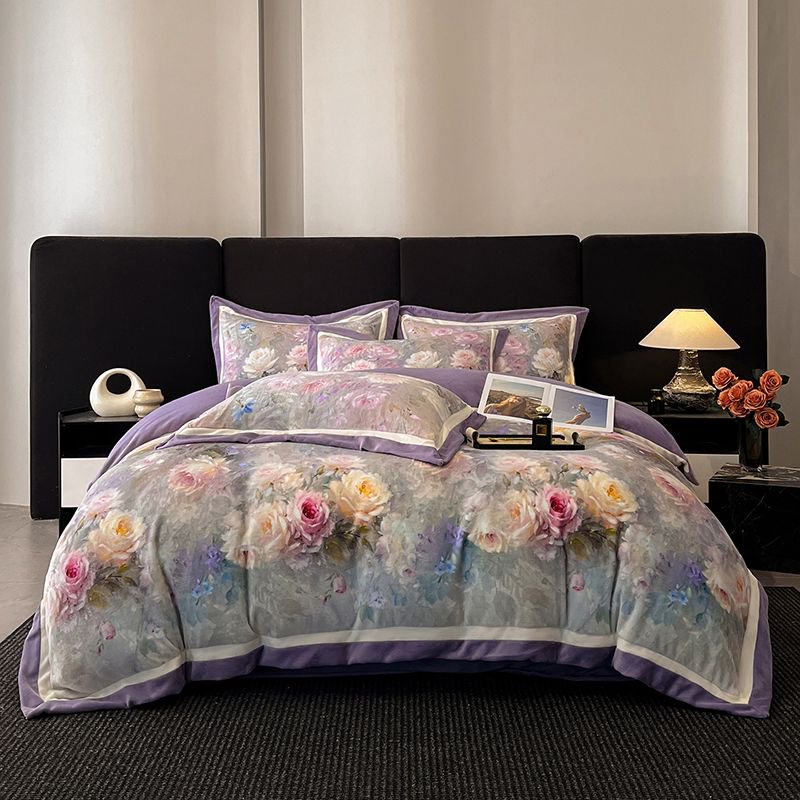 【李老师专属】【三晟SanSheng】牛奶绒数码印花双拼角重工四件套