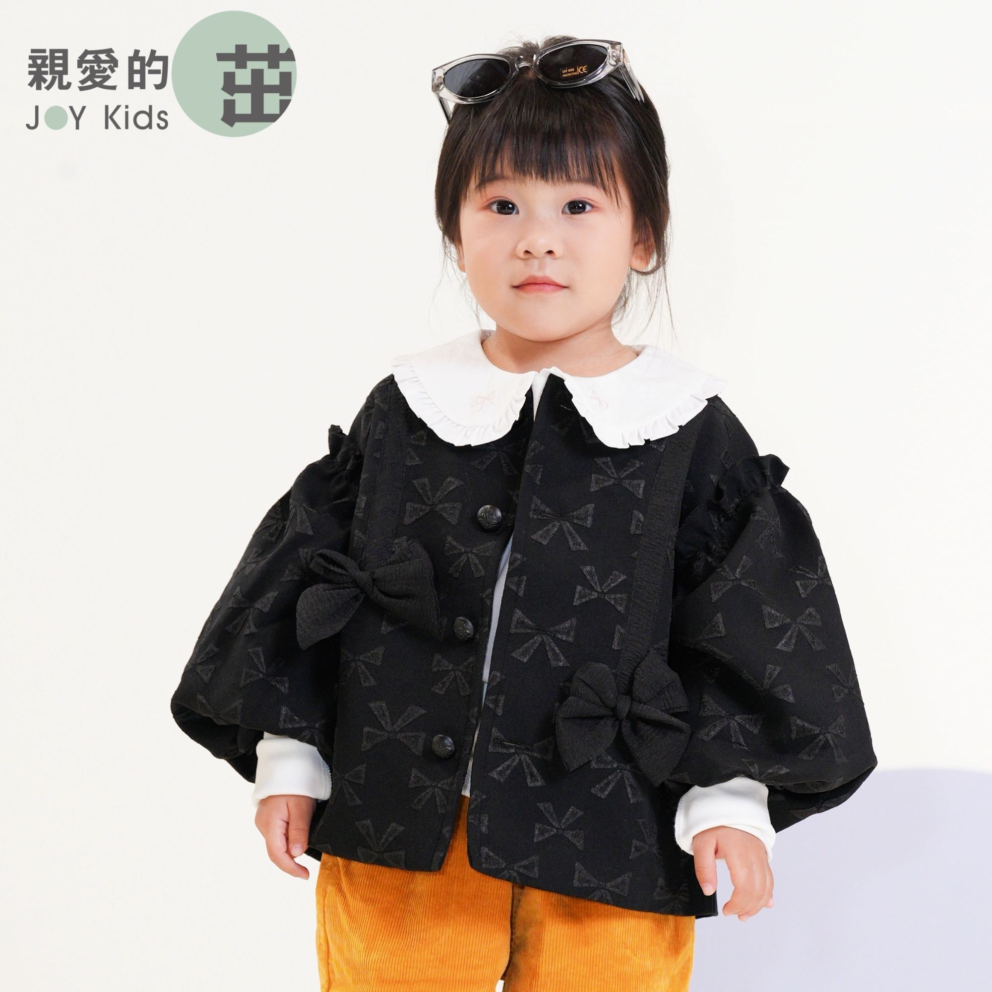 【亲爱的茁】秀场款女童秋季立体蝴蝶结印花三粒扣外套1114560