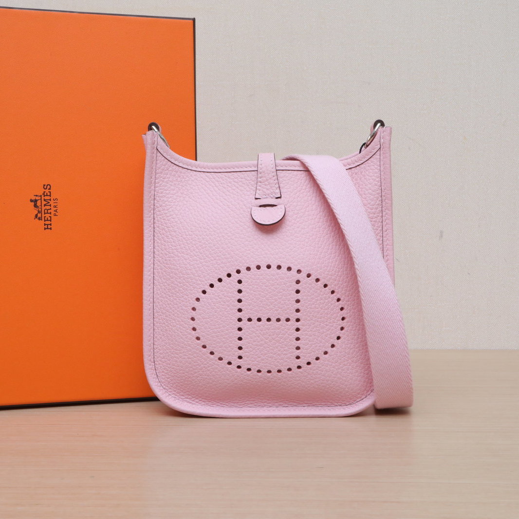 99新 Hermes/爱马仕 小花柳 伊芙琳Mini 16 TC皮 K2025银扣 
