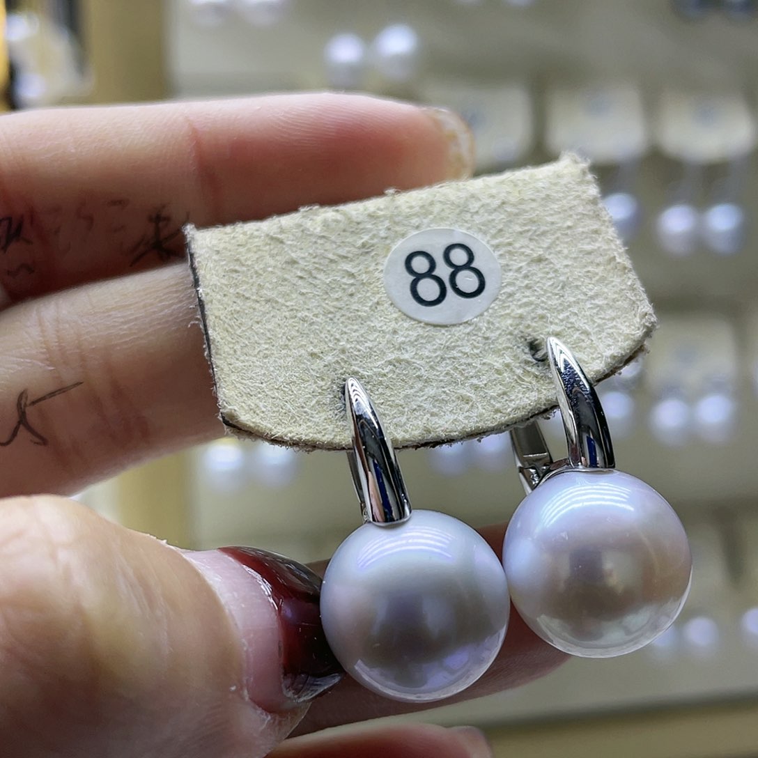 淡水珍珠耳饰银S925镶嵌