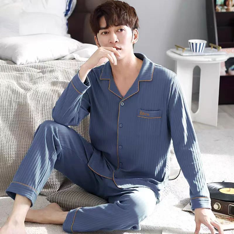 【纯棉男士刺绣love】秋冬家居服睡衣套装058