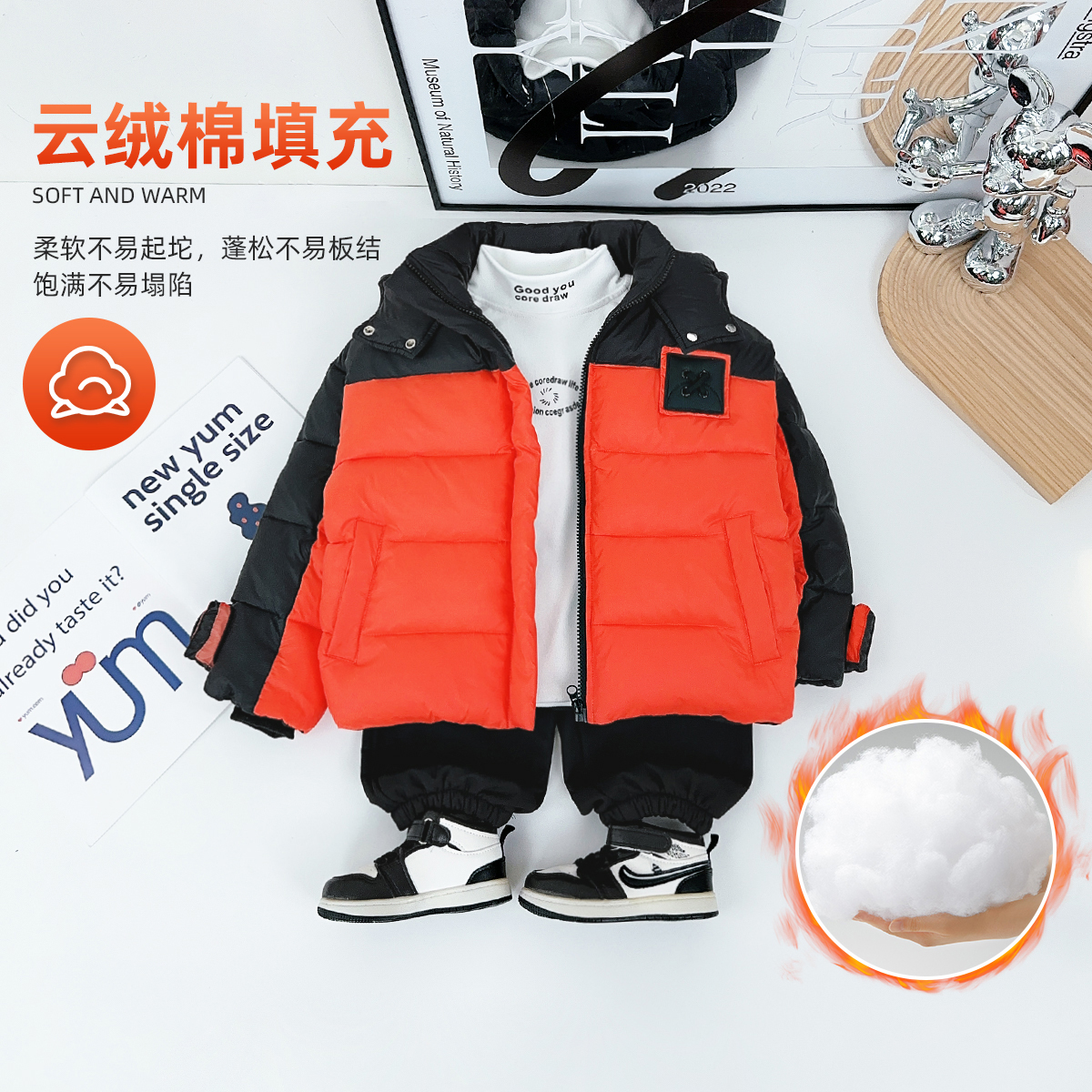 儿童棉服男童冬款加厚棉衣2024新款冬装 D-BD89978 悠悠童话童装 