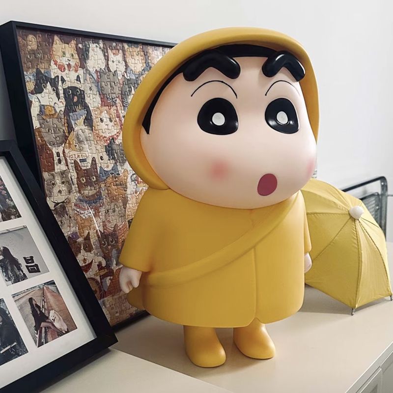 大号40cm蜡笔小新手办1比1新款雨衣生日礼物摆件玩偶男女礼物玩具