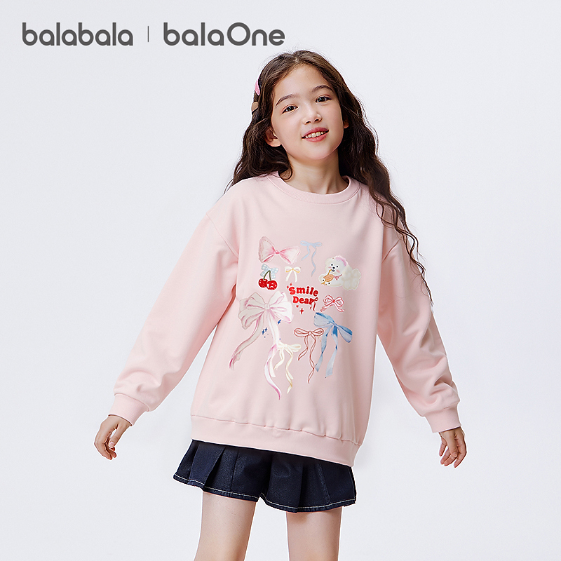 【balaOne】巴拉巴拉童装女童卫衣儿童百搭秋季新款t恤大童甜美时尚