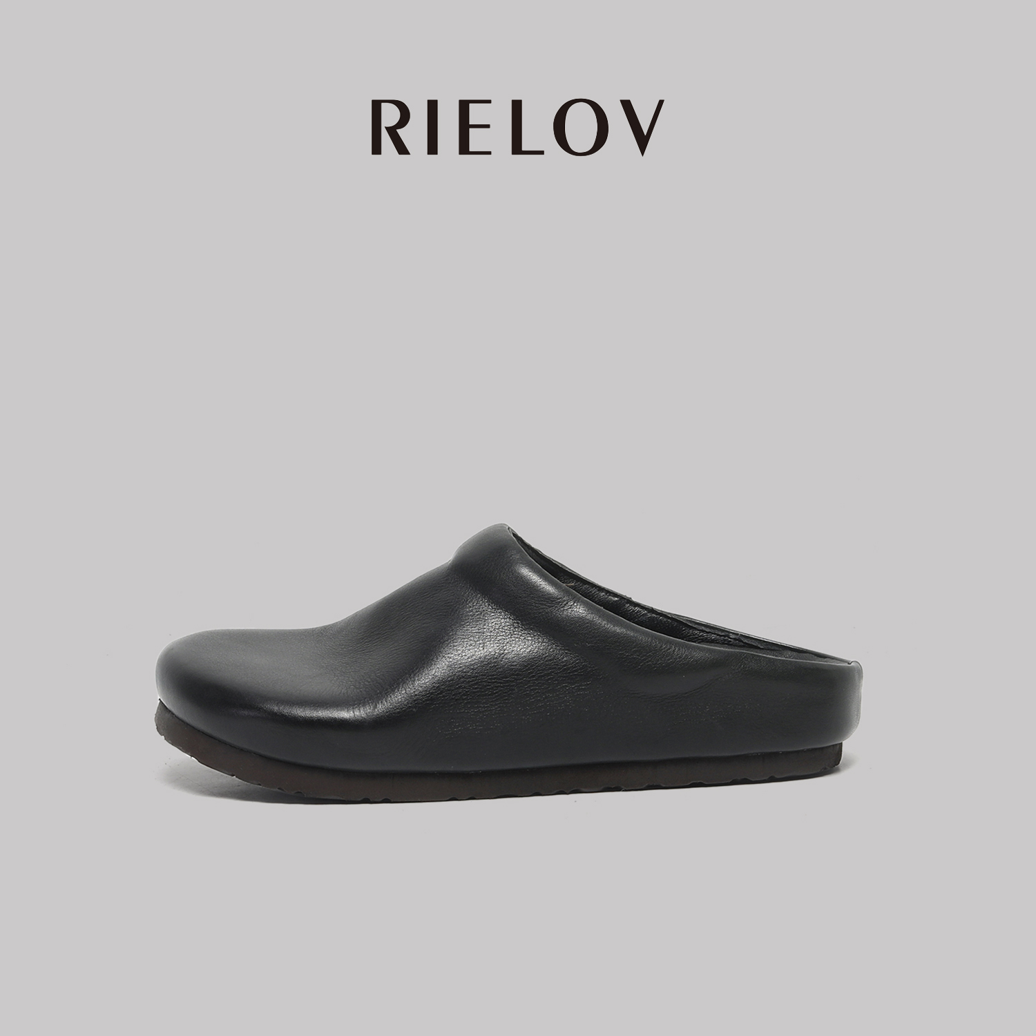 RIELOV【茜茜】增高3.5cm时尚潮流博肯百搭一脚蹬女士休闲皮鞋310