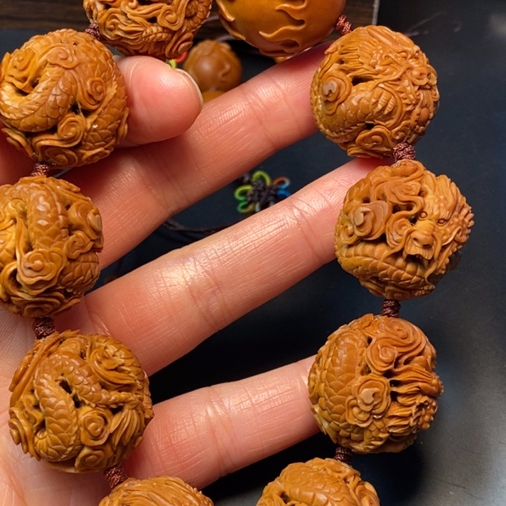 铁***瘩橄榄核手串/手链九龙手串