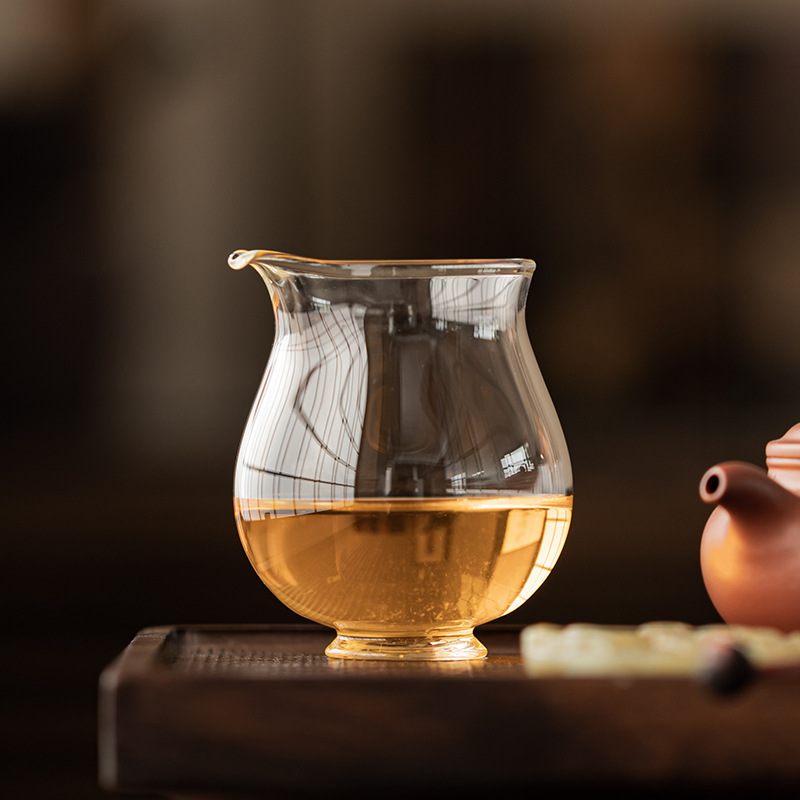 【素荷】高硼硅玻璃公道杯单个泡茶分茶器透明茶海一人用茶具匀杯