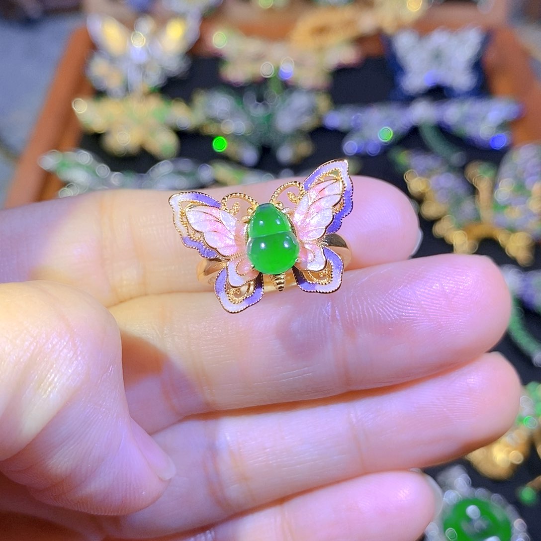 吊坠(不含链)银S925镶嵌翡翠