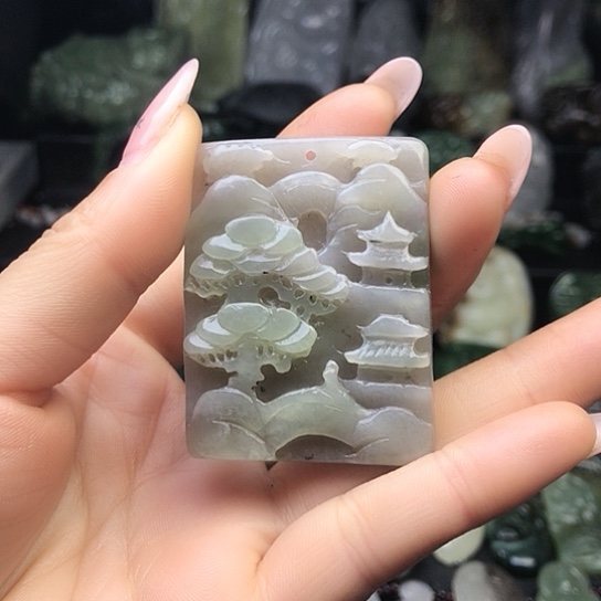 和田玉未镶嵌挂件