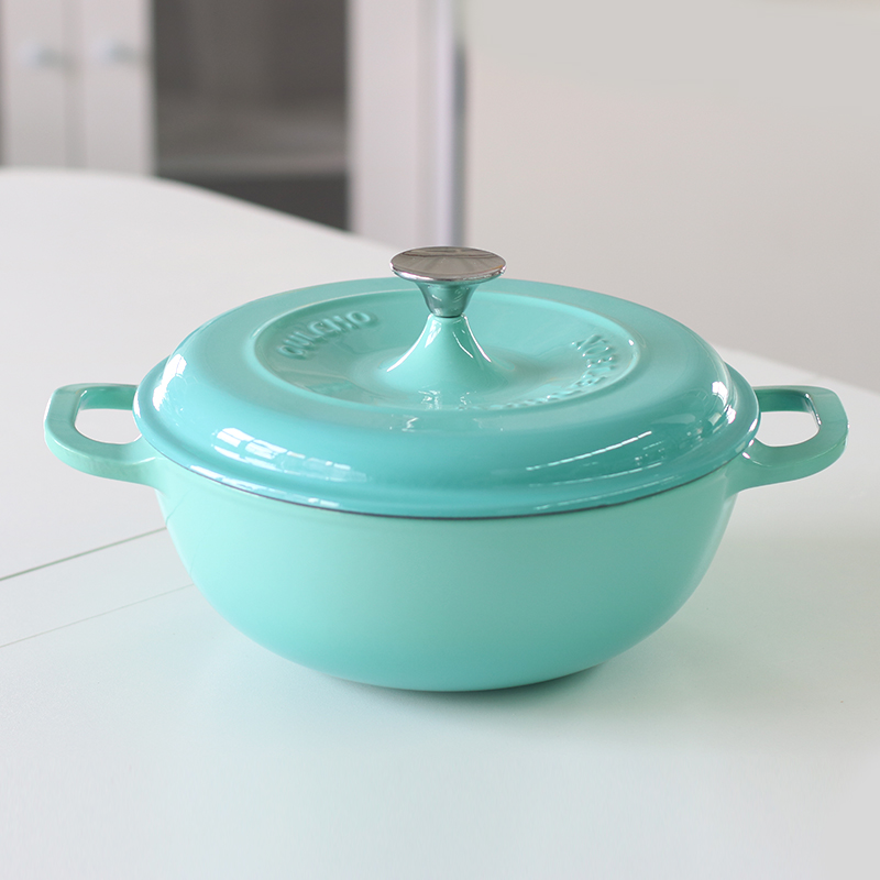 QULENO千乐欧公爵26cm妈咪锅锅珐琅锅铸铁锅炒锅焖烧锅F