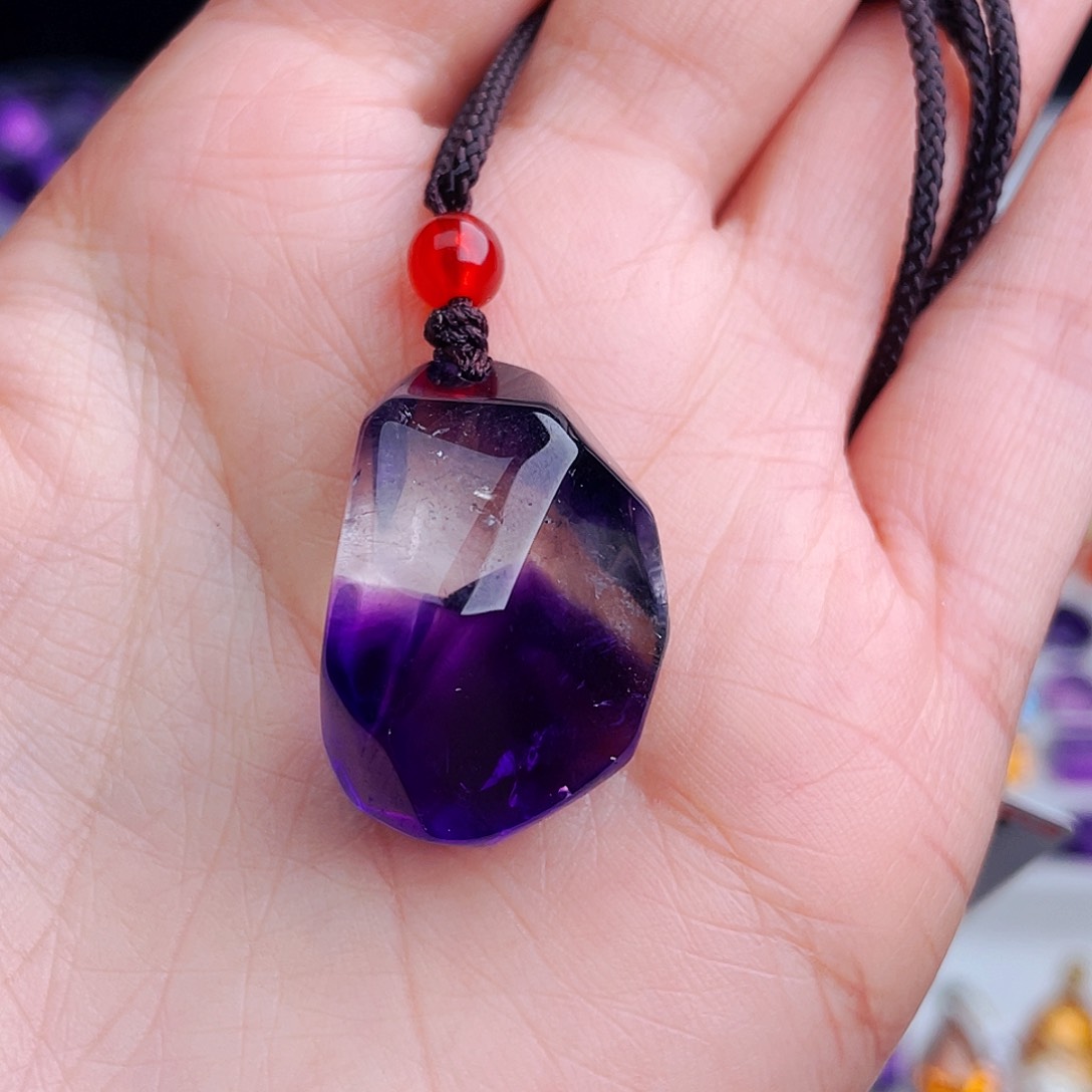 颈饰未镶嵌紫晶天然保真