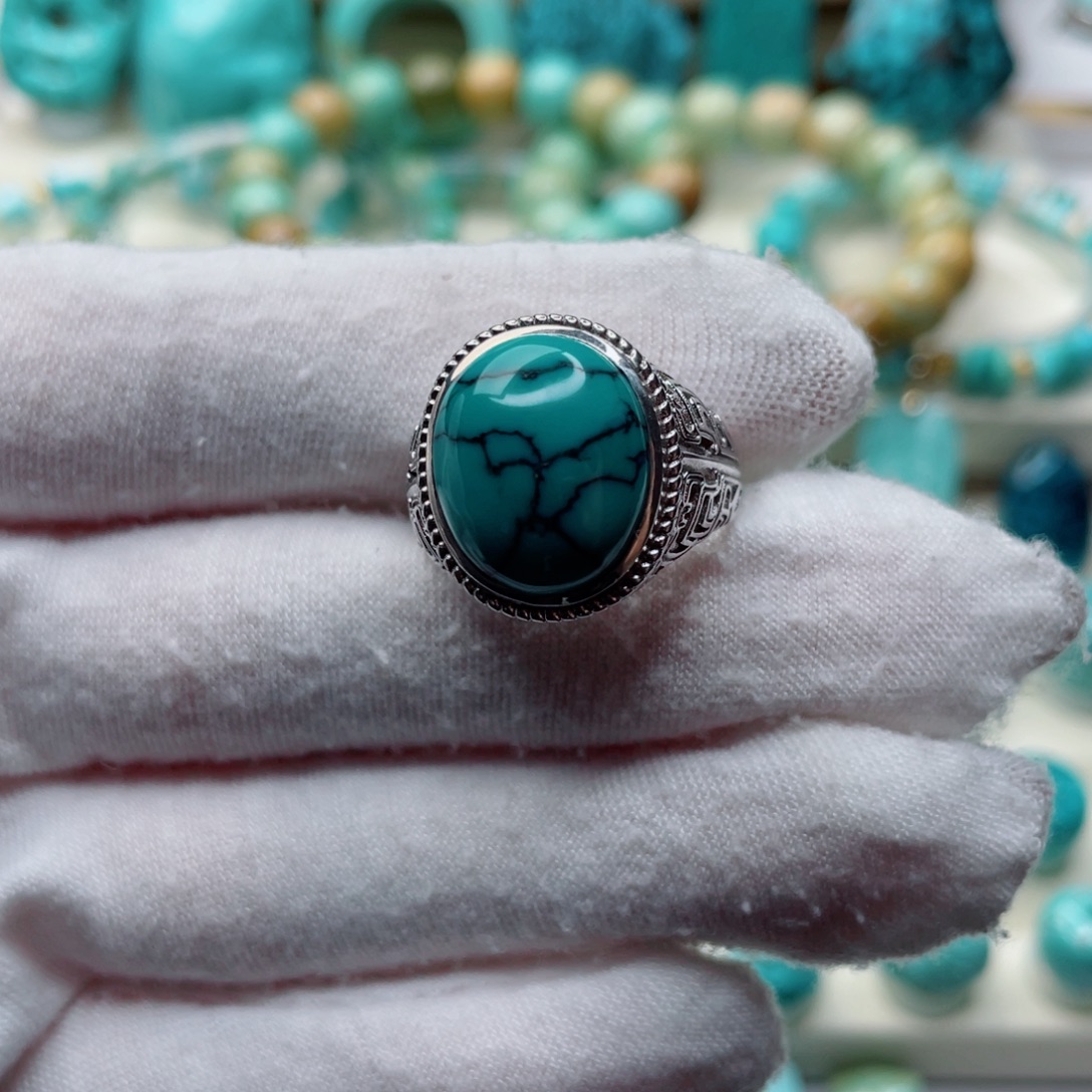 绿松石银S925镶嵌珠宝奇石