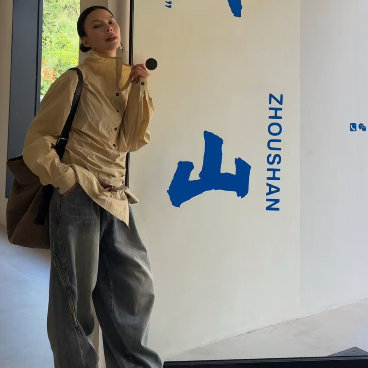 ZLABOUTUS 不规则衬衫
