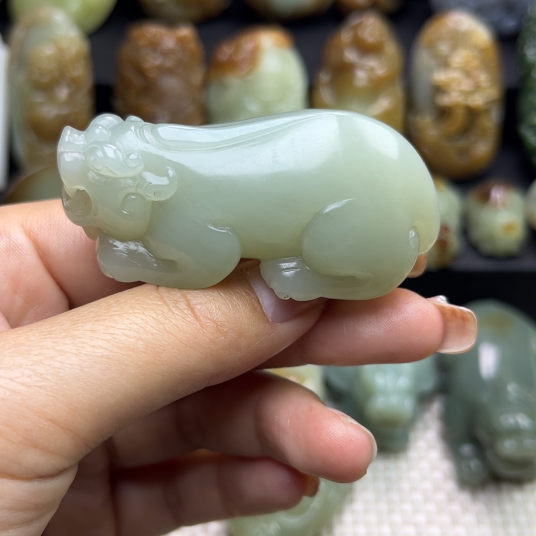 和田玉未镶嵌把件༄**࿐