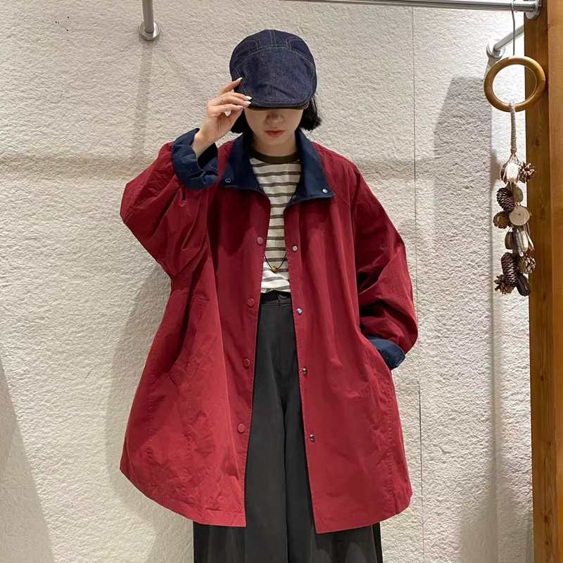 TY57571风衣高端大气上档次中长款立领韩版休闲宽松纯棉秋季新款