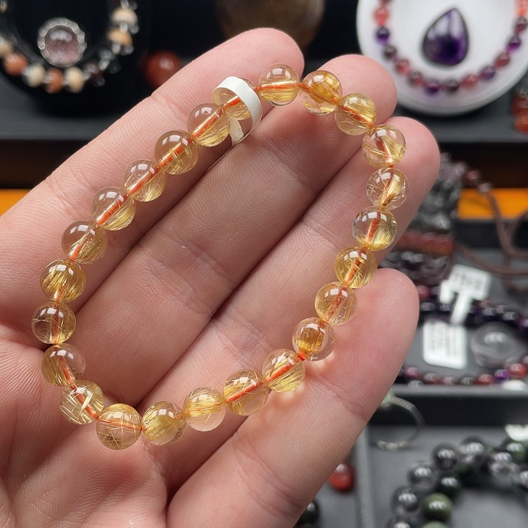 水晶钛晶手链7.5mm左右未镶嵌魅****享